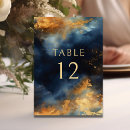 Search for dark blue wedding table cards Gold
