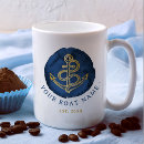 Search for blue and gold anchors mugs Boat