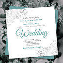 Search for square teal wedding invitations Traditional