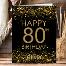 Search for black and gold 80th birthday cards Modern