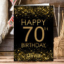 Search for black and gold 70th birthday cards Glitter