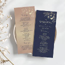 Search for rose gold and navy blue wedding programs Floral