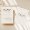 Recherche de fleurs de champ invitations Élégant minimaliste couleur vintage