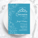 Search for aqua quinceanera invitations Floral
