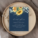 Recherche de douche nuptiale de tournesol bleu invitations Élégant