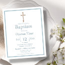 Search for white christening invitations Blue and white