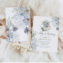 Search for hydrangea baby shower invitations Blue