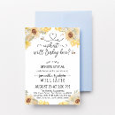 Search for sunflower gender reveal invitations Watercolor