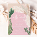 Recherche de cactus baby shower fille invitations Vert