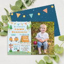 Search for boys photo birthday invitations Camping