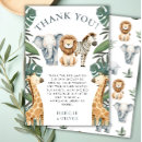 Search for safari animals thank you cards Zoo animal