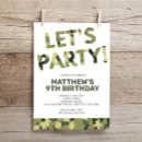 Recherche de vert camouflage invitations Garçon