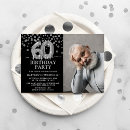 Search for black and silver 60th invitations Elegant