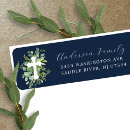 Search for navy blue cross return address labels Modern