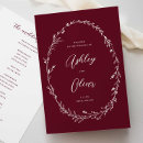 Search for burgundy wedding programs Boho