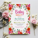 Search for bright baby shower invitations Girly