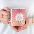 Recherche de pois rose blanc tasses Monogramme