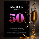 Search for pink formal 50th birthday invitations Fifty