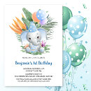 Search for baby elephant birthday invitations Tropical
