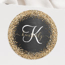 Search for black and gold initial stickers For her