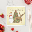 Search for vintage christmas napkins Snowman