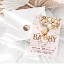 Search for pink teddy bear baby shower invitations Minimal