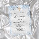 Search for blue and silver christening invitations Baptism