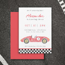 Search for antique car birthday invitations Red