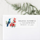 Search for blue flower return address labels Hummingbird
