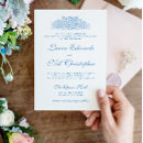 Recherche de floral bleu mariage invitations Script de calligraphie simple