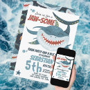 Recherche de shark anniversaire invitations Fête de natation