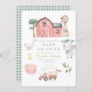 Search for barnyard animals baby shower invitations Watercolor