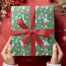 Recherche de lapins de noël papier cadeau Vert