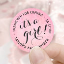 Search for pink and black baby shower stickers For her