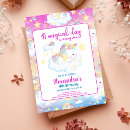 Recherche de licornes kawaii invitations Rose