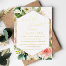 Recherche de gold foil bridal shower invitations Moderne