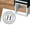 Search for classic monogram return address rubber stamps Round