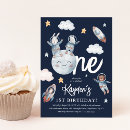 Recherche de space 1ans anniversaire invitations Astronaute
