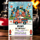 Search for fireman 1st birthday invitations Sound the alarm