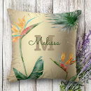 Recherche de tropical floral coussins Monogramme
