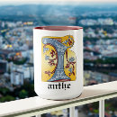 Recherche de bleu moyen tasses Monogramme