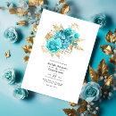 Search for aqua and gold wedding invitations Watercolor