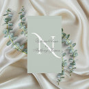 Recherche de initiales invitations Vert sauge
