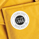 Search for round logo return address labels Black and white