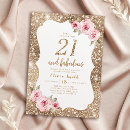 Recherche de floral 21ans anniversaire invitations Élégant