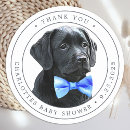 Search for boys black blue baby shower stickers Thank you