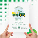 Recherche de tractor anniversaire invitations Vert et jaune