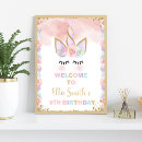 Search for unicorn welcome signs Birthday