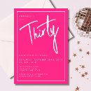 Search for pink 30th birthday invitations Script