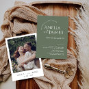 Search for olive green wedding invitations Boho